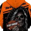 New 3d Skull Harley-davidson Hoodie Sweatshirt Hood Jumper Pullover High Quality