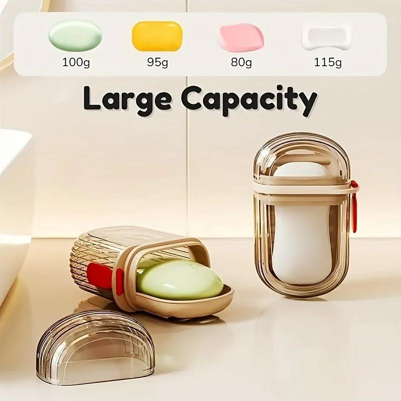 Light Luxury Travel Set, Portable Soap Basin & Toothbrush Holder with Oval Design, Durable Plastic Camping Bathroom Accessories