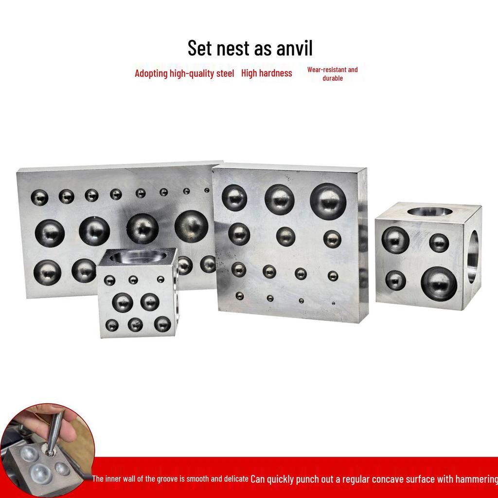 Stahl-Quadrat-Stanzwerkzeug zum Herstellen von Gold- und Silberringen sowie Glocken - DIY Sechsseitiger Eisenbohrsocket-Formblock