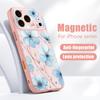 Magnetic For Magsafe Case For iPhone 17 Pro Max Lovely Sky-blue Flowers Pattern Skin Feeling Cover For iPhone 16 15 14 13 Pro Max
