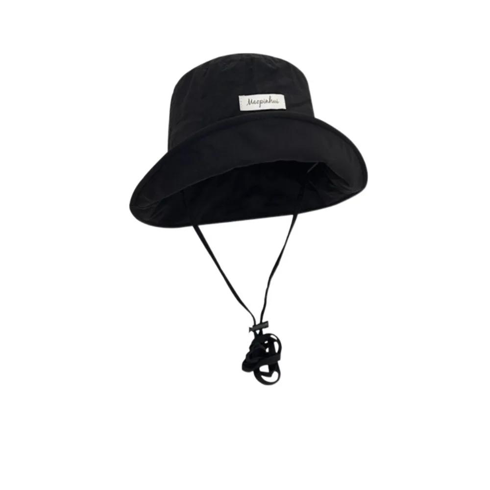 Foldable Fisherman Hat Sunshade Wide Brim Drawstring Bag Multi-functional Convertible Into Bag Outdoor Fishing Cap Summer чёрный