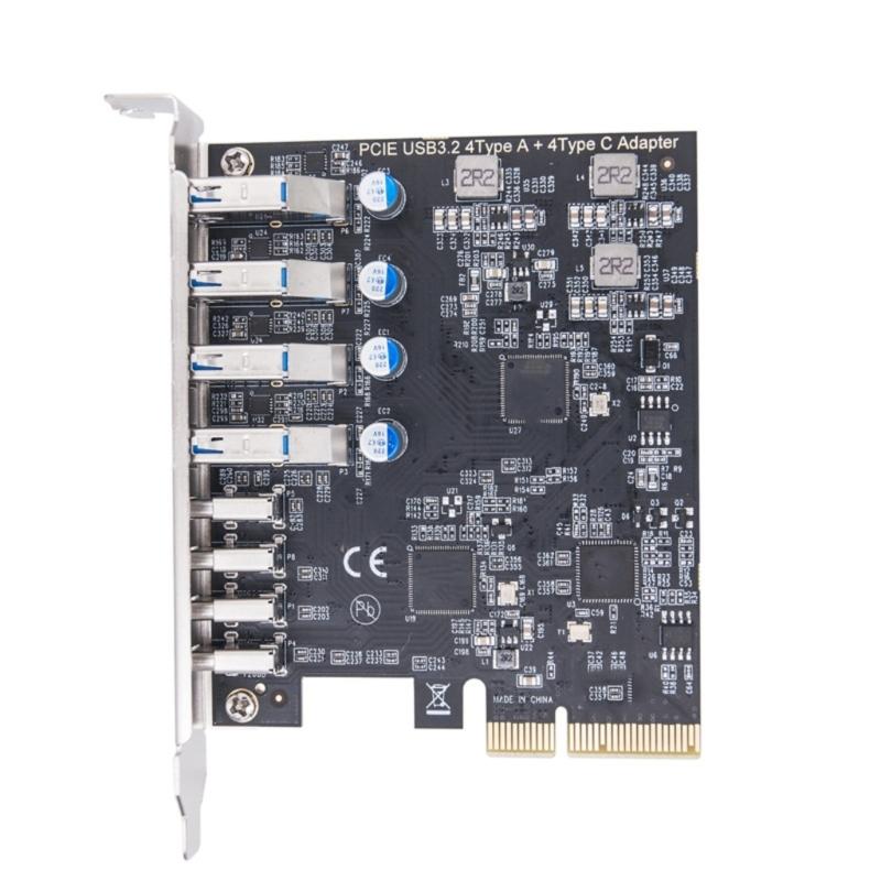 Highly Speed 8Port USB Card PCIE 4X 8X 16X Compatible USB3.2 Hubs With 4 USB+4 Type C Port For Efficient Performances