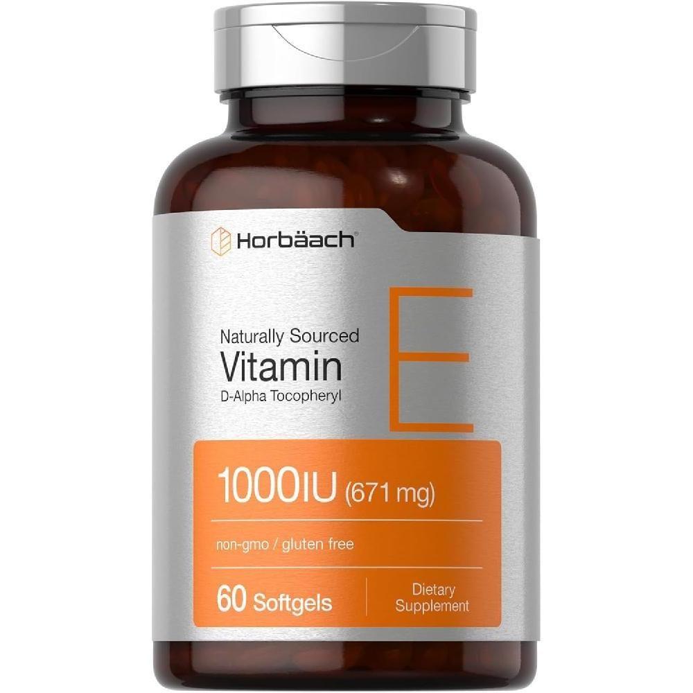 Horb Ach Vitamin E 1000 IU Softgels 671 Grams 60 pcs Formula D-Alpha Tocopherol 1 pcs