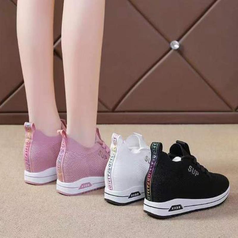 Damen Keilschuhe Plateauschuhe Frühling Atmungsaktive Freizeitschuhe Damenmode Höhenschuhe