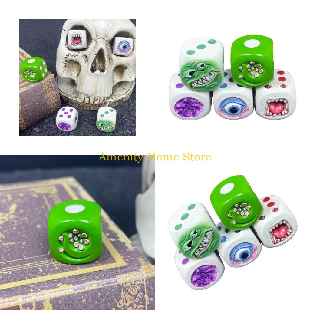 F26C Handcraft Demons Dices Halloweens Resin Artwork for Indoor Themed Decorations