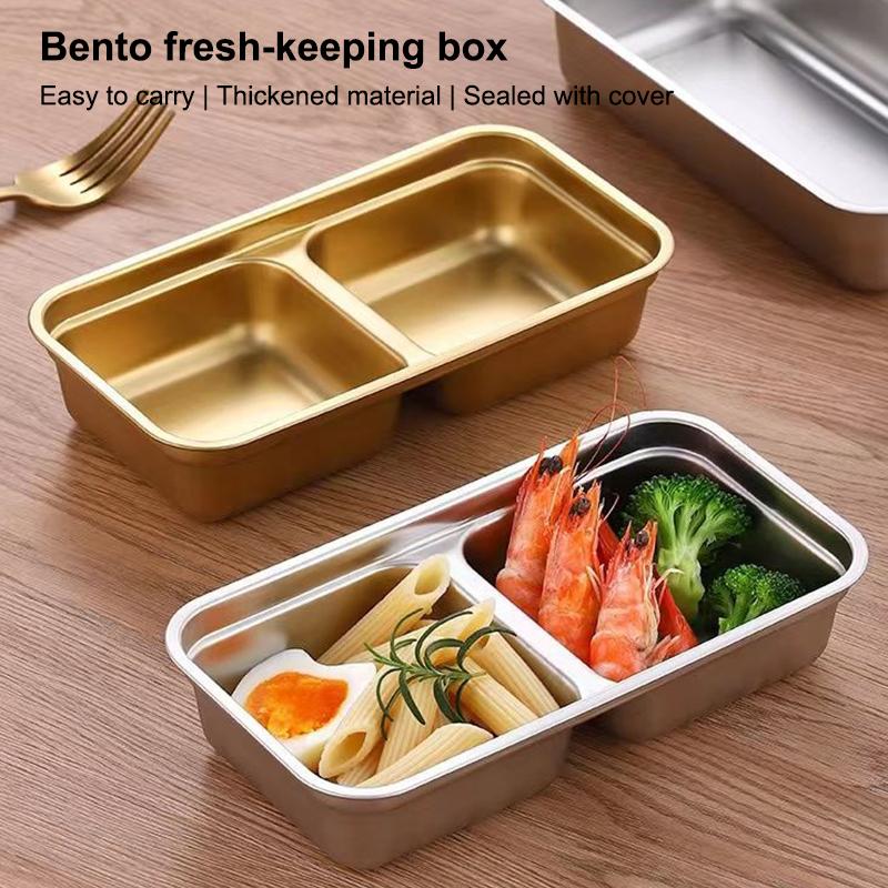 Grab And Go Snack Containers Reusable, Stainless Steel Double Compartment Snack Containers