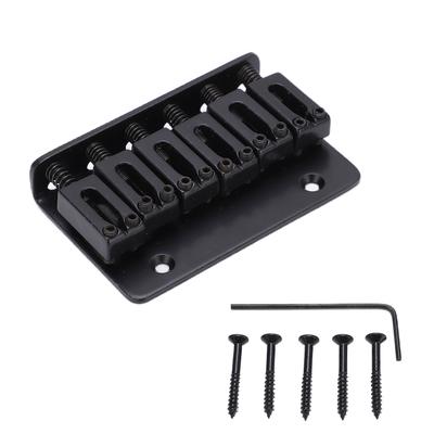 Chevalet de Guitare 6 Cordes Conception à Chargement par le Dessus Réglable Pièces de Rechange pour Instrument Électrique Noir pour