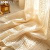 1PC LOZUJOJU Bohemian Hollow Lace Curtain Beige Retro Translucent Sheer Curtain Wimdow Tulle for Living Room Bedroom Home Decor