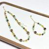Retro Green Aventurine & Agate Necklace with Sandalwood and Pearl Beads – Elegant Sweater Chain for Women