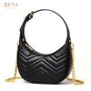 Leather Women's Bag New Trendy Fashion Chain Shoulder Messenger Bag Two-layer Cowhide Underarm Bag