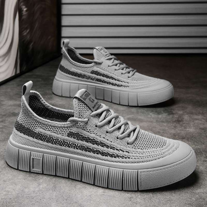 2025 Summer New Men's Thin Breathable Mesh Knitted Athletic Casual Sneakers Work Versatile