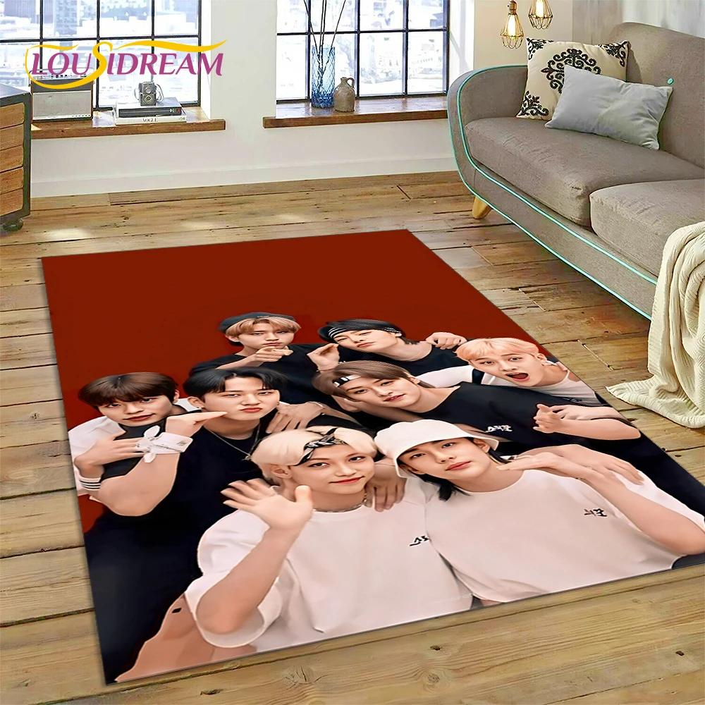 HD Korea Kpop Stray Kids 3D Singer Carpet Rug for Bedroom Living Room Home Sofa Decoration,Children Game Large Decor Floor Mat