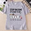 STOP RACISM Printed Tshirt Casual Round Neck Printed Cotton Short Sleeve Tshirts Unisex Round Neck High Quality Tees Clothing