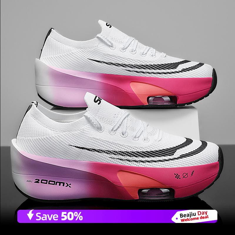 

Мужские спортивные кроссовки для бега с карбоновой пластиной для марафона на воздушной подушке, дышащие, легкие, удобные, атлетические, нескользящие 45