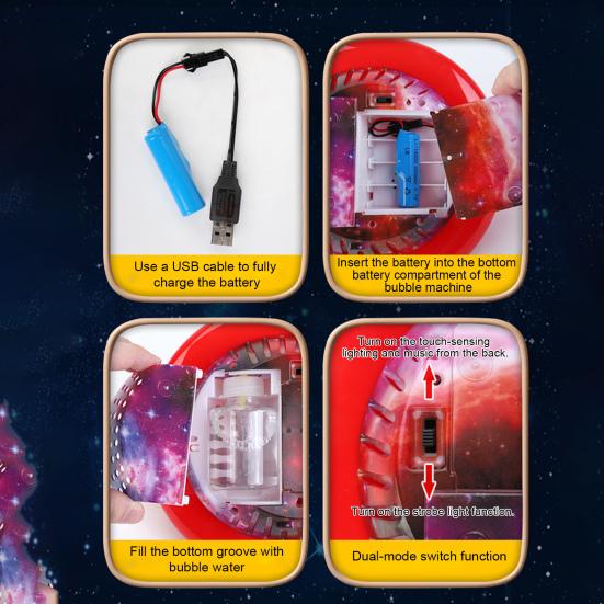 Bubble Machine for Kids Portable Lantern Bubble Maker 6-Hole Bubble Blower Continuous Bubble Spray Safe Outdoor