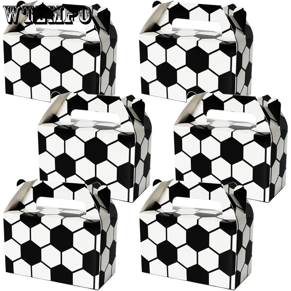 24pcs Soccer Party Favor Box Golden Gift Boxes Treat Boxes for Soccer Birthday Decorations Soccer Team Gift Boxes Sports Themed Treat Boxes