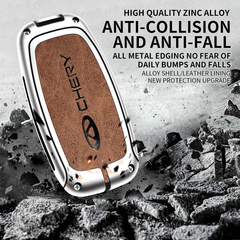 Zinc Alloy Car Key Case Cover for Chery Tiggo 8Pro 7Plus Arrizo 8 5GT Omenda Remote Keychain Keyless Interior Accessories
