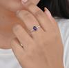 Purple Amethyst Minimalist Stacking Ring, 925 Sterling Silver, Handmade Boho Gemstone Ring for Women