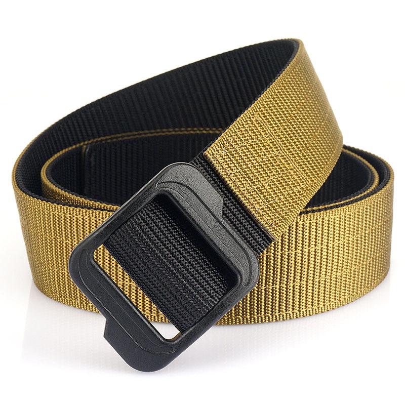 Cinturón de viaje nuevo para hombre con hebilla automática, cinturón de nailon grueso de doble capa versátil para actividades al aire libre