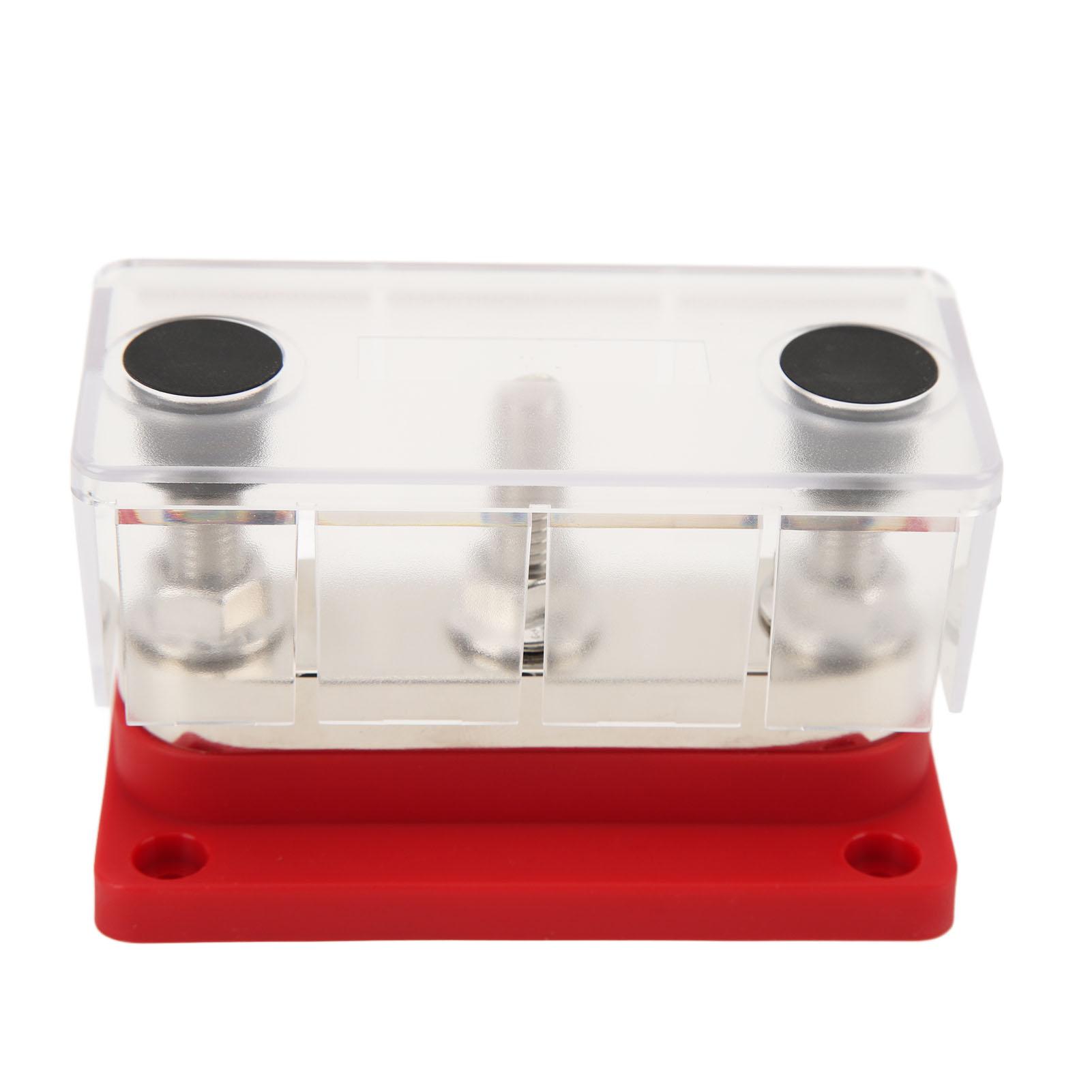 

12‑48В 600А Блок распределения питания 3 шпильки M10 Аккумуляторный соединительный блок Шина для автомобилей Грузовиков Автодомов Морских судов Red красный