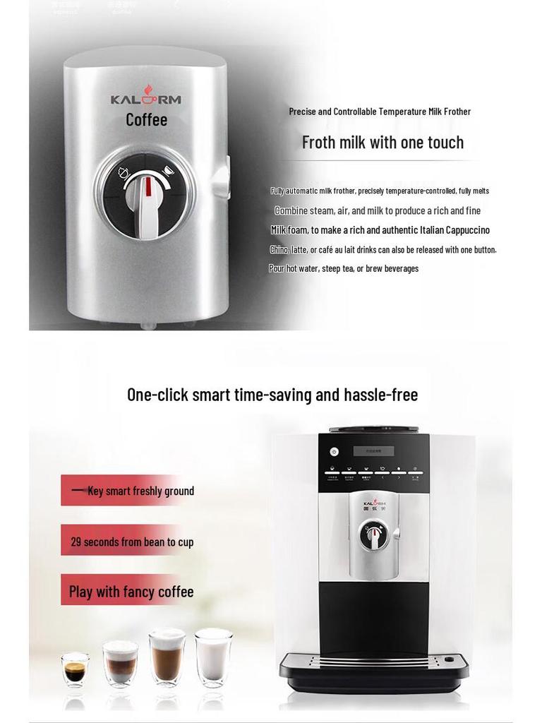 Kalamai 1604 Fully Automatic Italian Coffee Machine, Compact & Portable for Office