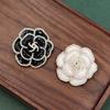 Amash Retro Pearl Camellia Brooch Temperament Elegant High-end Brooch Pin Coat Accessories Women