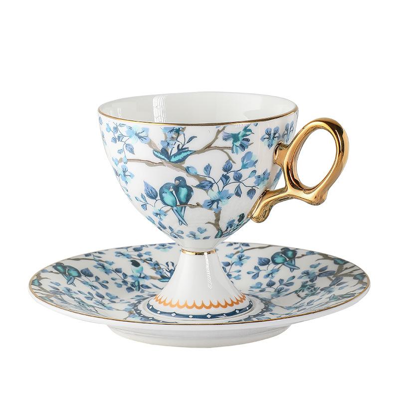 Goblet European Ceramic Bone China Coffee Cup Saucer Set British Afternoon Tea Set Teacups Are High-end and Good-looking.