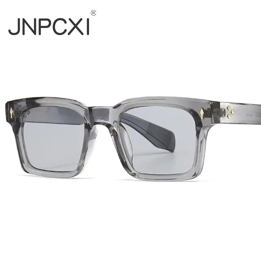  Fashion Square Rivets Gradient Gray Sunglasses Men Shades Vintage Trending Women Sun Glasses UV400