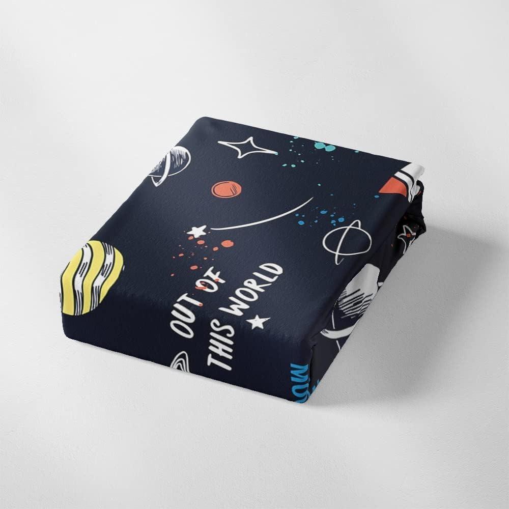 Universe Planet Rocket 3DCartoon   Microfibre Bedding Sets Children's Bed Linen with Zip Room Decor  Duvet Cover  Adult Duvet
