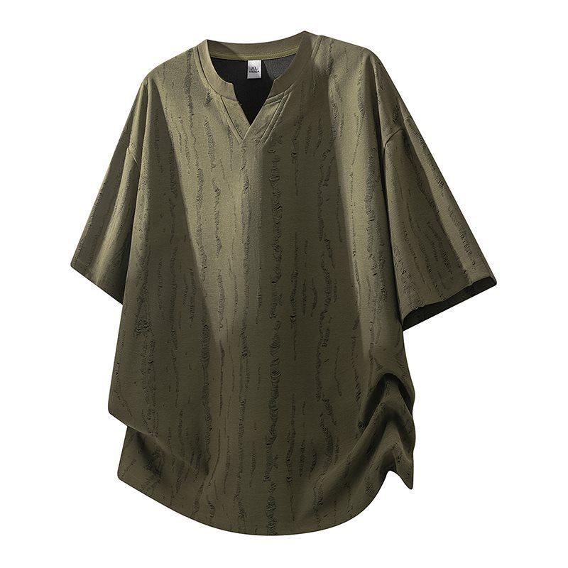 

Men s Plus Size Summer Ice Silk Fringe Sleeve T-Shirt M
