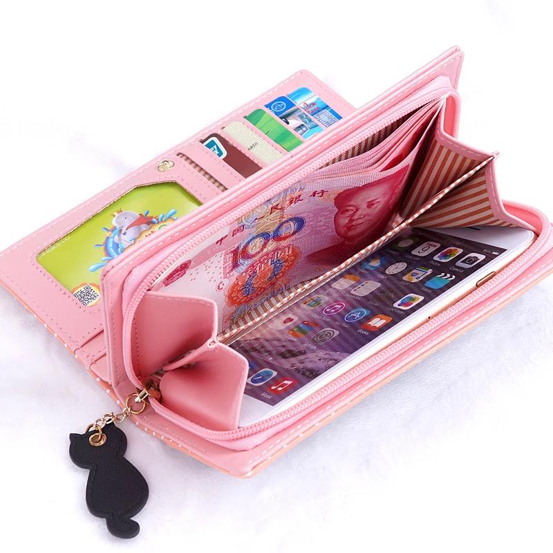 Women Wallets Zipper Lady Handbags Clutch Coin Purse Cards Holder PU Leather Cat Woman Wallet Moneybags Burse Bags