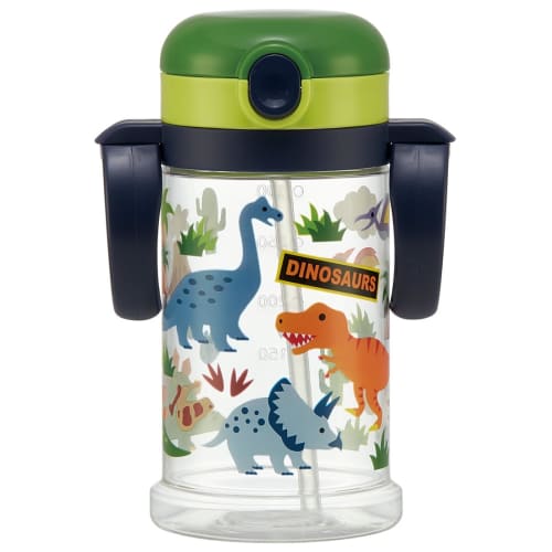 skater baby straw mug folding handle & shoulder type 2way type 370ml dinosaur dinosaur recommended for ages 1 and up kshw2n-a