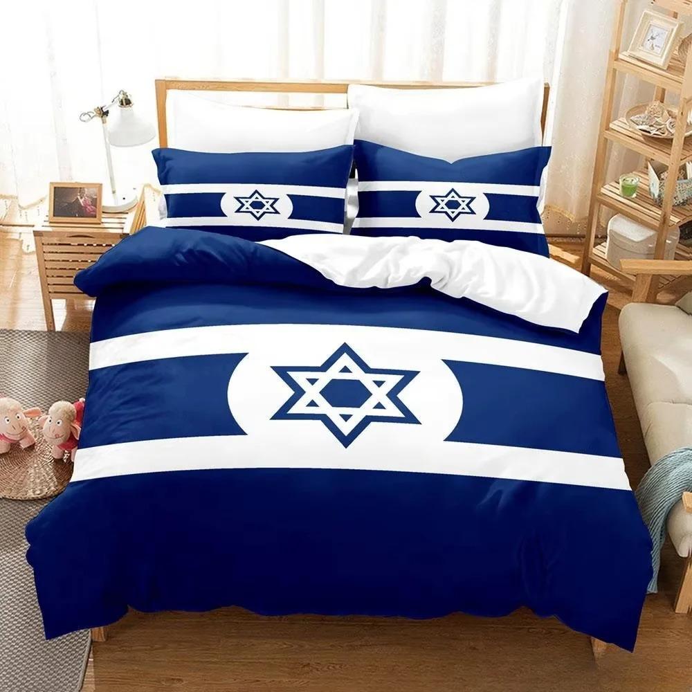 New 3d Print Israel Flag Bedding Set Duvet Cover 1 Duvet Cover 2 Pillowcases Adult and Kids Bedding Set Luxury Children's Gifts