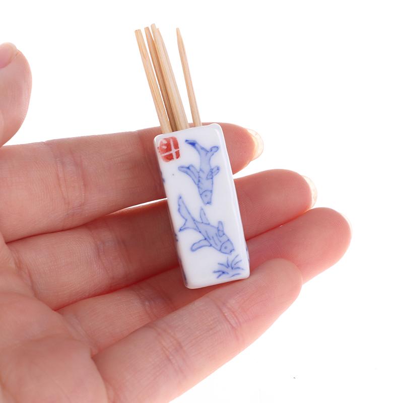 1/12 Miniature Dollhouse Chinese Chopsticks Tube Tableware Set Kitchen Toy