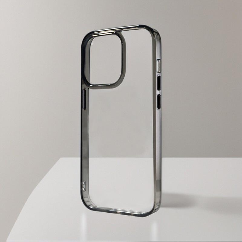 

Apple 17 ProMax Transparent Black Phone Case with Anti-Yellowing Magnetic Buckle, 17Air Compatible Apple 15