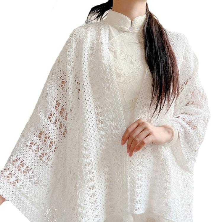 Simple Knitted Shawl Women’s Fringed Scarf Machine Washable Stylish Layering Shoulder Wrap