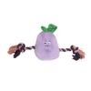 Dog Chew Toy Stuffed Vegetable Toy, Interactive Squeaky Plush Carrot Eggplant Pet Anxiety Relief Green Pepper with Rope Arm for Tug-of-war,