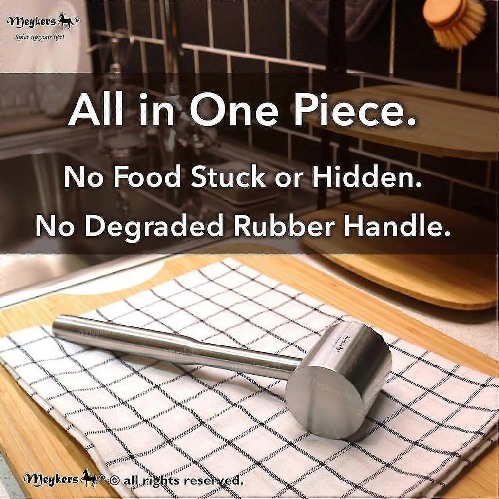 Meat Tenderizer Mallet | Dishwasher Safe | All 304 Stainless Steel | Perfect
