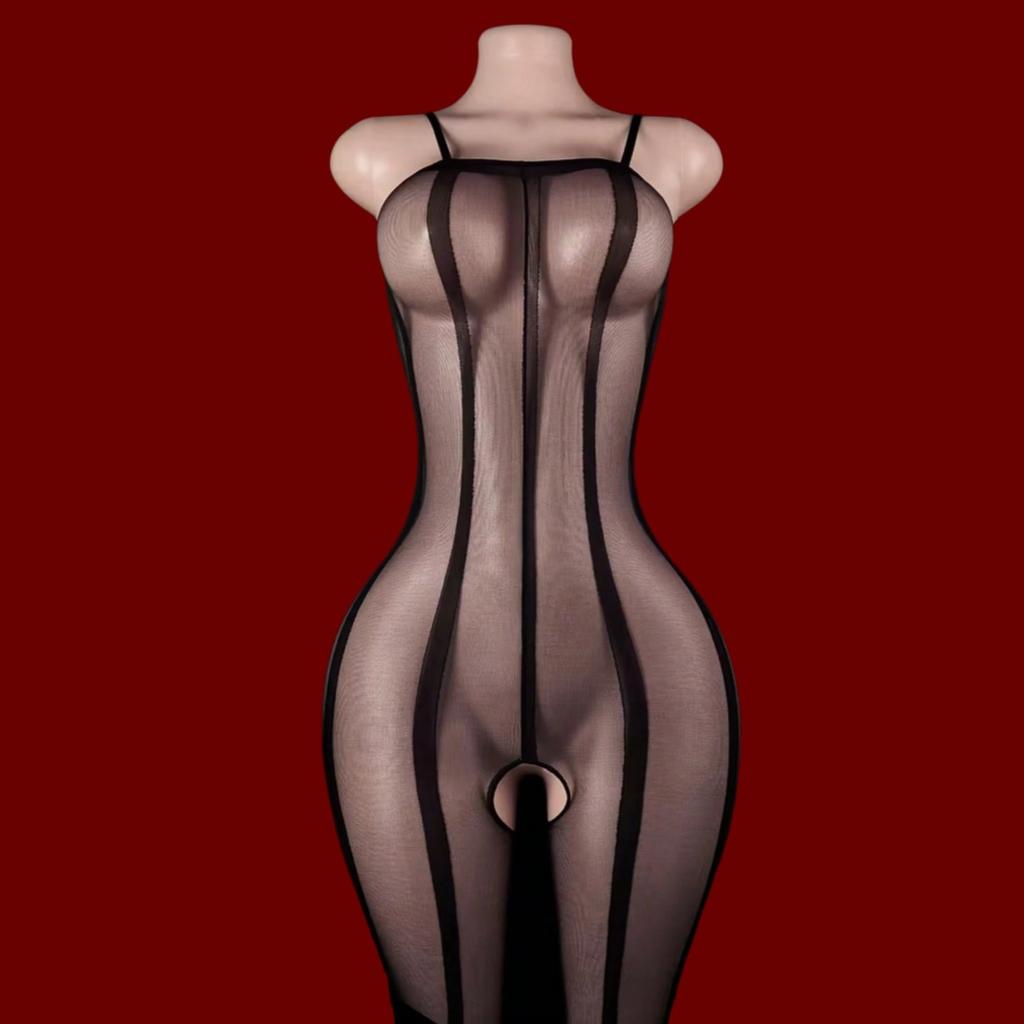 Sexy Lingerie Open Crotch Bodystocking Black Women Bodysuit Porn Erotic Underwear Crotchless Fetish Catsuit Latex Costumes C08