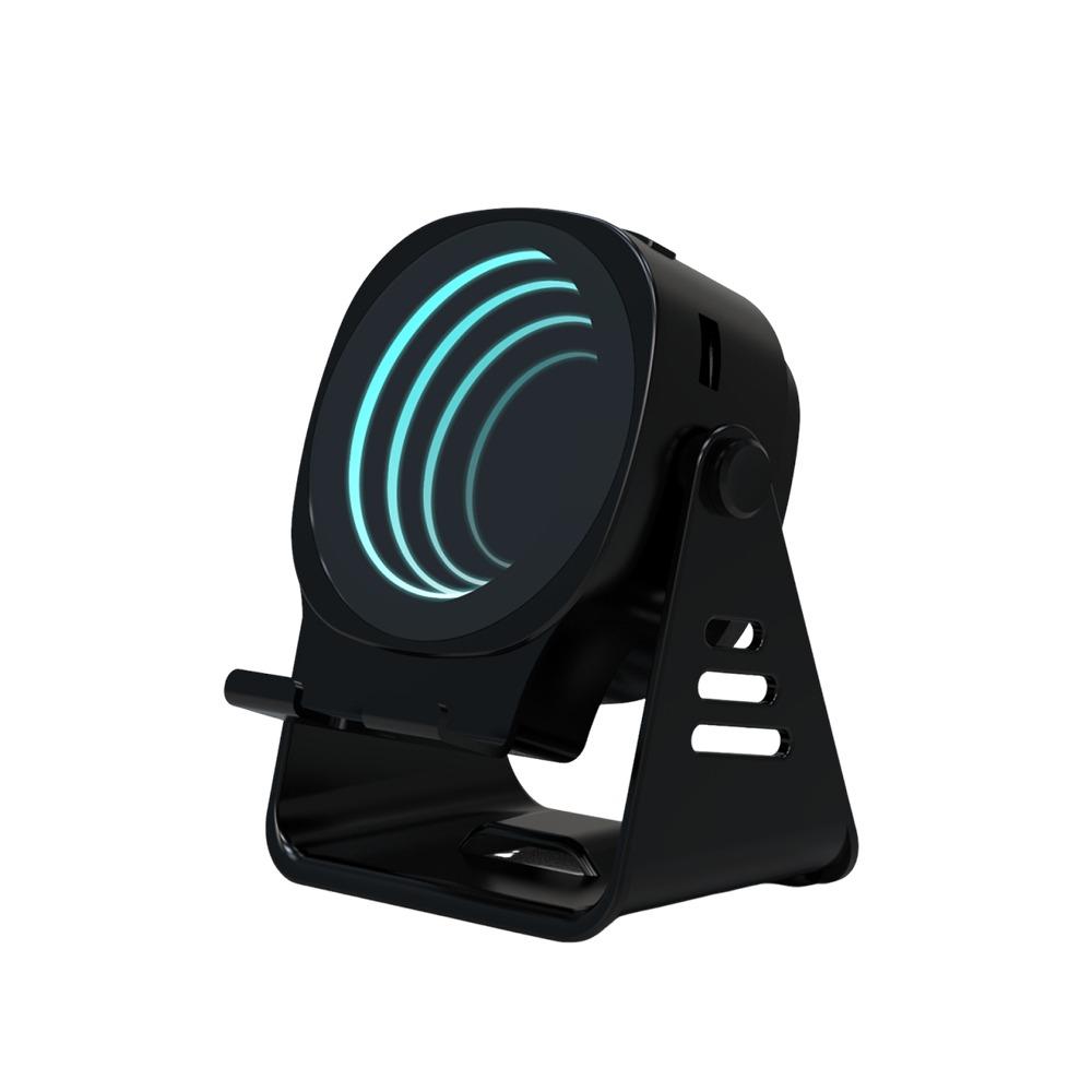 

Adjustable Angle Inductive Speaker Phone Stand USB Charging 2-in-1 Speaker Stand Audio Playback чорний
