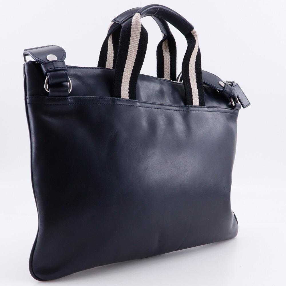 Bally TIGAN Business Bag 2WAYShoulder Black Calfskin Mens Used