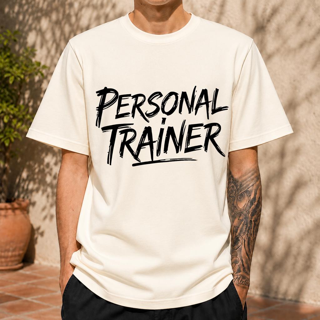2026 New Pure Cotton Tshirt Fitness Personal Trainer Print Casual Short Sleeve