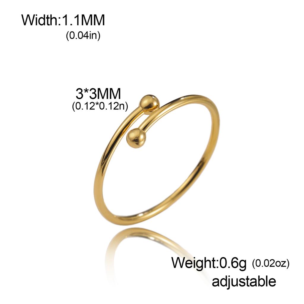 Cazador Adjustable Beads Twisted Rope Thin Rings for Women Stainless Steel Kpop Jewelry Gold Plated Open Finger Rings 2026 Trend