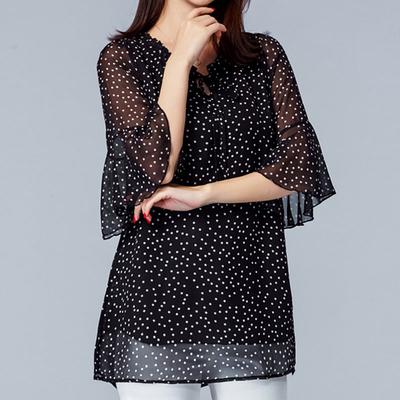 SURE XIAO STORY Ropa de moda coreana 2020 Blusa de gasa Tops de mujer camisas de talla grande con lazo