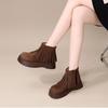 Fashion and Comfortable Boots, New Velvet Martin Boots In Autumn and Winter 2025, Women's Muffin Bottom Suede Temperament Versatile Short Boots