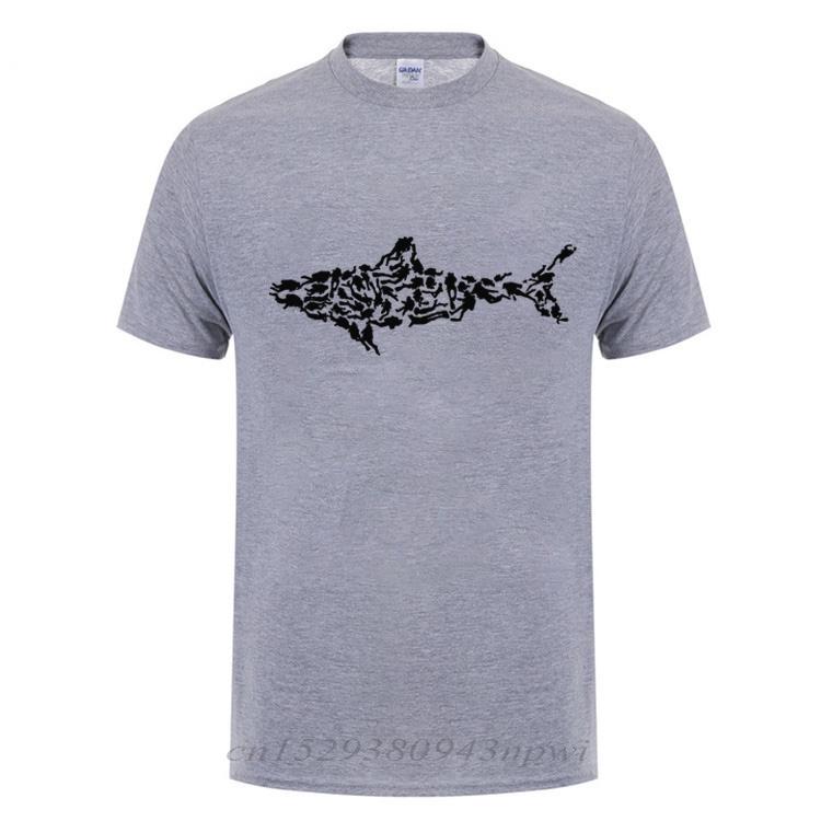 Funny Birthday Gifts For Men Dad Father Son Guys Friend Brother Shark Scuba Diver Tshirt Tee Divinger Dive Cotton Joke T Shirts