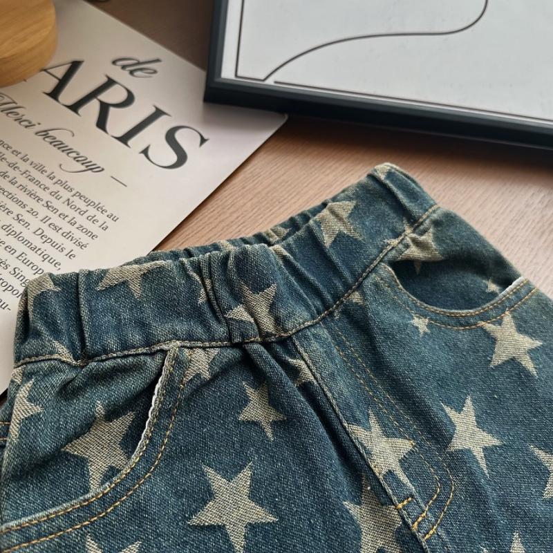 Modische Baby Mädchen Jungen Stern Jeans Kleinkind Kleinkind Kind Denim Hose Weite Hosen Frühling Herbst Freizeit Babykleidung