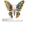 Butterfly Brooch Pin with Sparkling Rhinestones Rustproof Anti-oxidation Decorative Brooch Stylish Accessory Pin Jewelry Gift