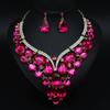 2026 Europäisches und Amerikanisches Übertriebener Luxus Kristall Halskette Ohrringe Set Damen Bankettkleid Braut Accessoires