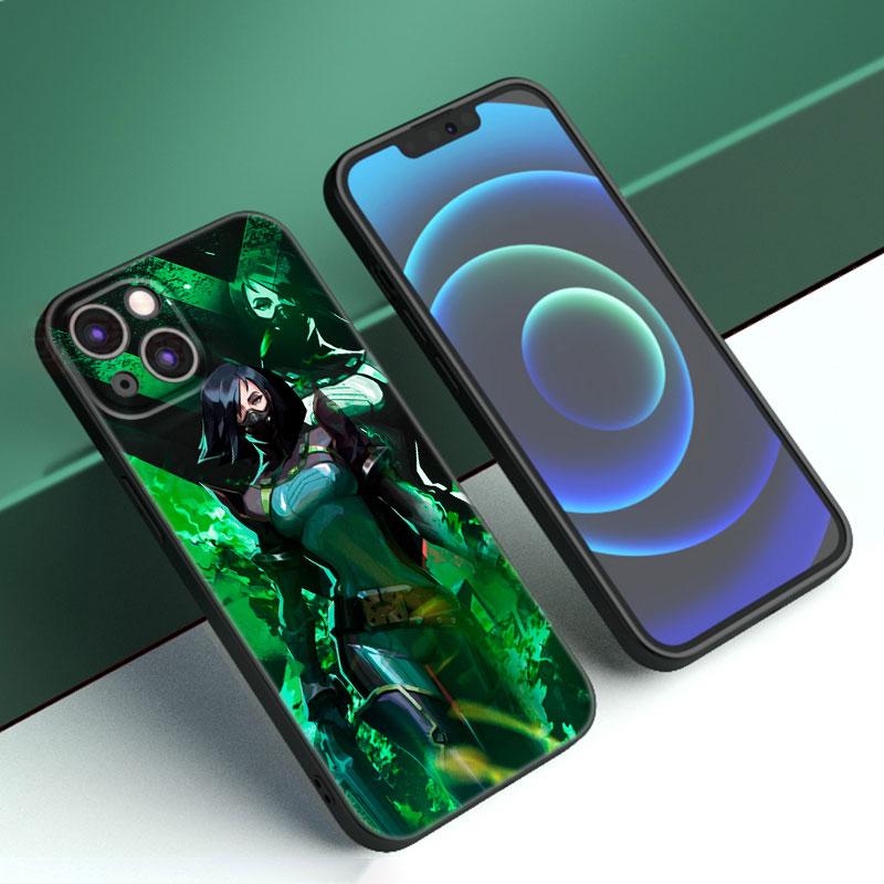 

Чехол для игрового телефона Valorant для Apple iPhone 12 13 Mini 11 14 15 Pro Max 7 8 Plus X XR XS SE 2020 2022, черный силиконовый чехол iPhone 14